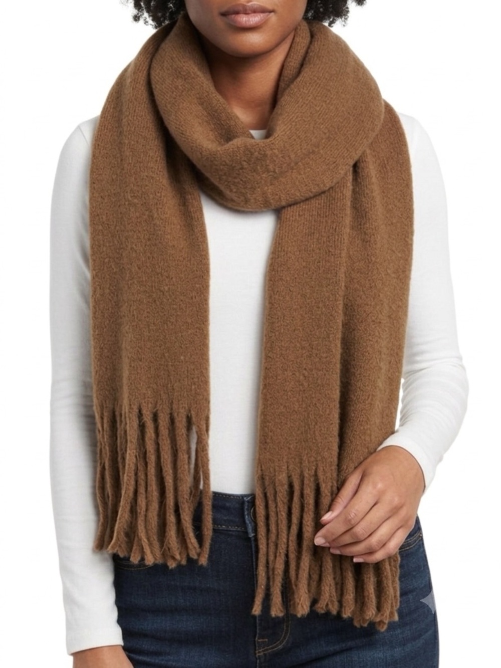 Steve Madden Super Soft Knit Brown Blanket Scarf (NWT) (Size: OSFM) - Picture 1 of 5